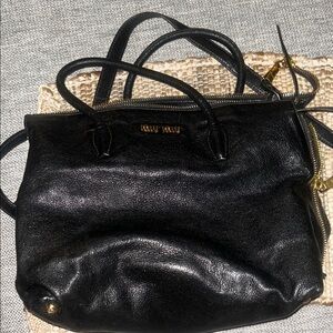 Miu Miu Black Leather Shoulder Bag